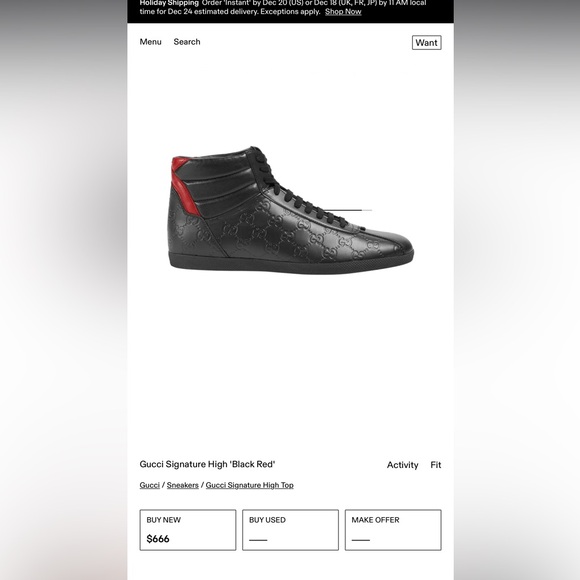 Gucci Signature Black and Red Hightops - Picture 5 of 5